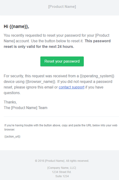 Password reset request e-mails look a bit suspicious - Website Features -  Developer Forum