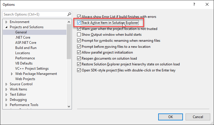 Visual Studio Tips and tricks: Find the current opened file in the solution  explorer - Meziantou's blog