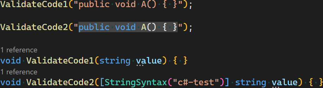 Syntax highlighting using the StringSyntax attribute